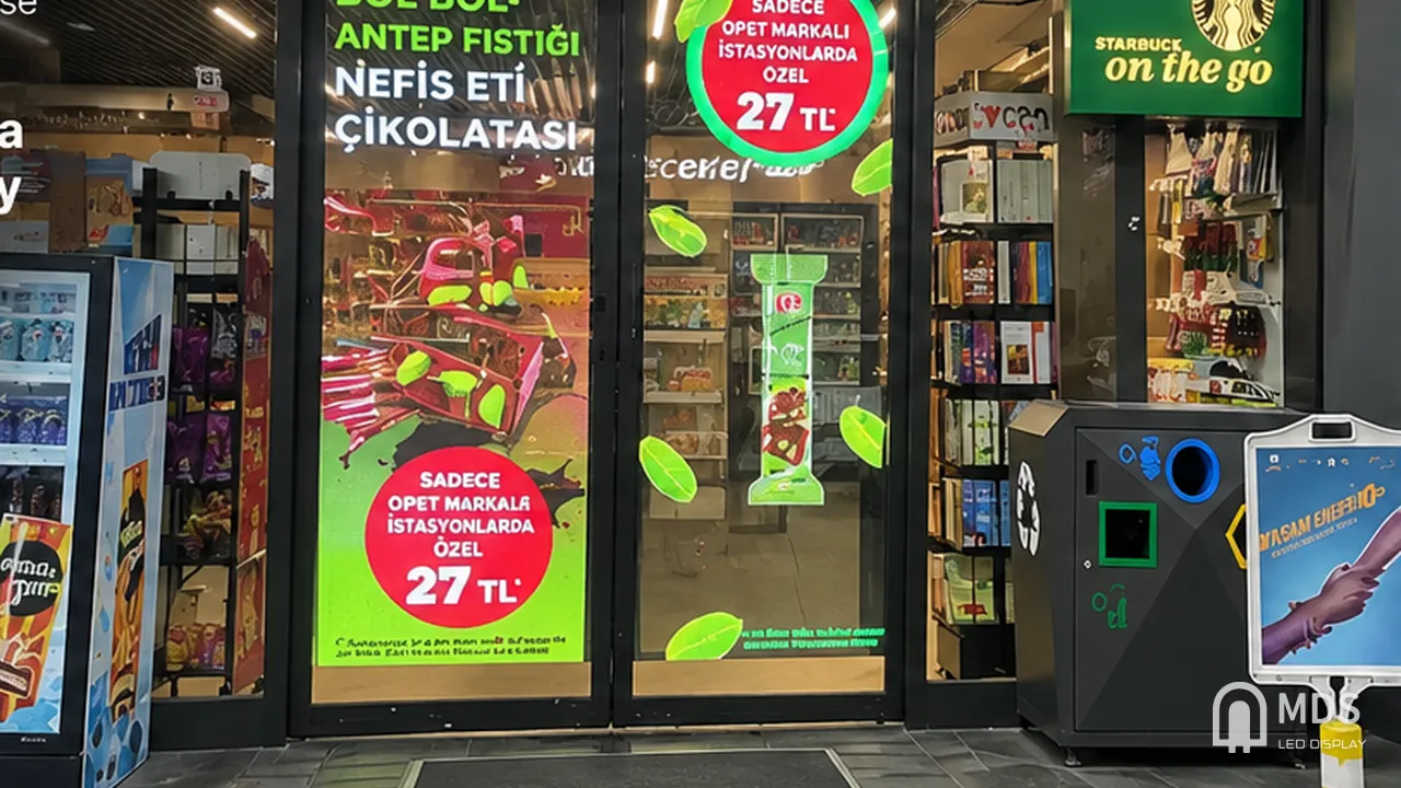 MDS transparent LED display in a retail window, Istanbul, Turkey