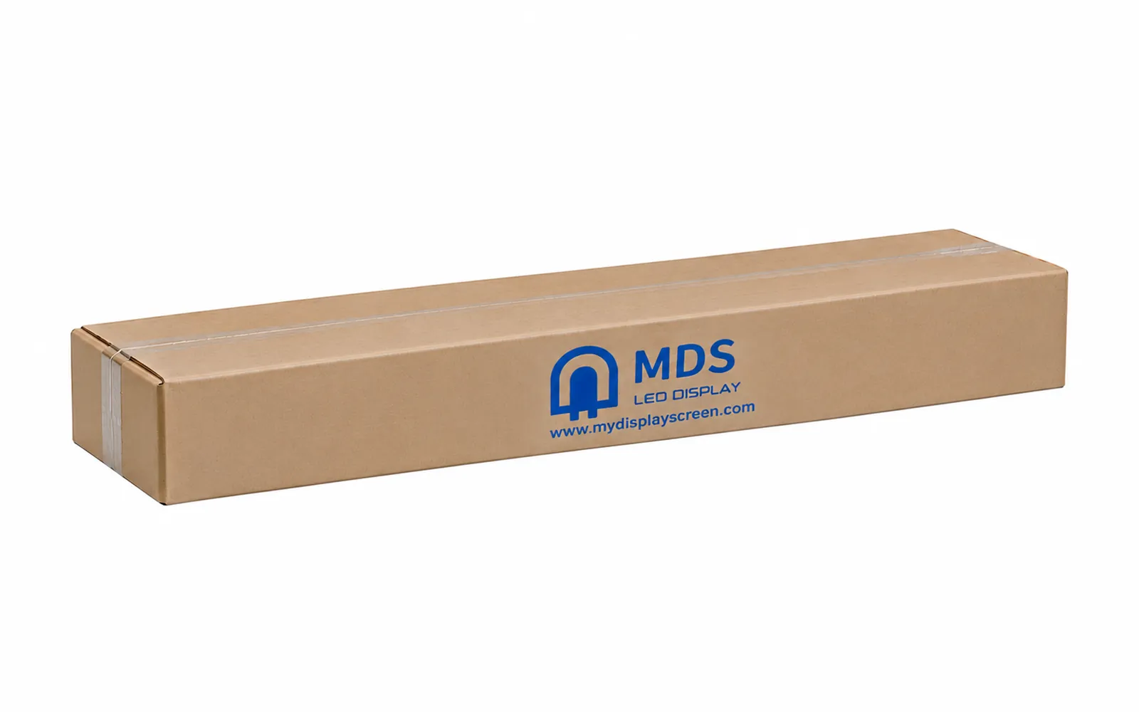 MDS Display branded export carton for transparent LED display modules